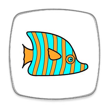 fisch - Viereckiger Kühlschrankmagnet - Weiß - Vorne