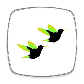 kolibri 02 - Viereckiger Kühlschrankmagnet - Weiß - Vorne