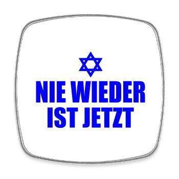 Nie wieder ist jetzt - Viereckiger Kühlschrankmagnet - Weiß - Vorne
