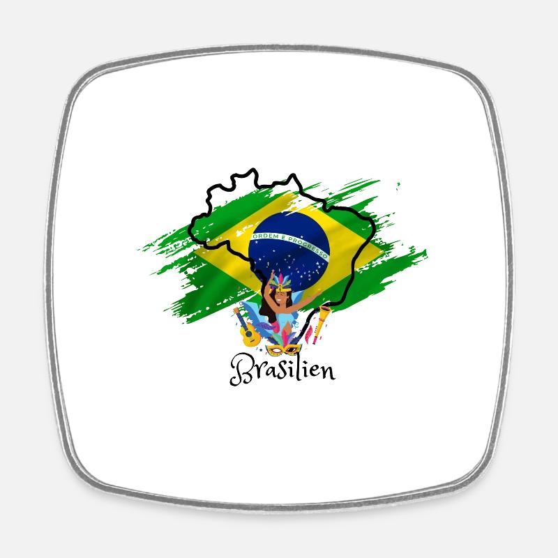 I love Brazil - Square fridge magnet - white