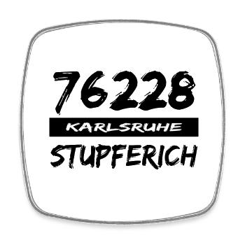 76228 Karlsruhe Stupferich - Viereckiger Kühlschrankmagnet - Weiß - Vorne