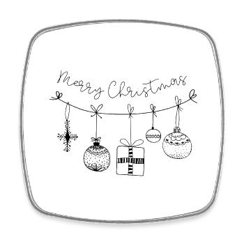 Weinachtsgirlande merry Christmas - Viereckiger Kühlschrankmagnet - Weiß - Vorne
