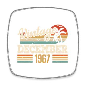 Cadeau D'anniversaire Décembre 1967 Vintage Rétro - Magnet carré - blanc - Devant