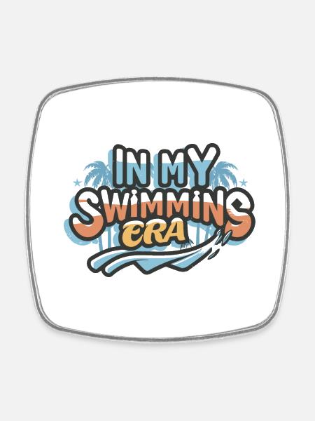 In my swimming era - Square fridge magnet - white