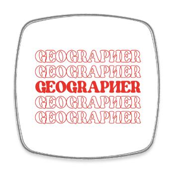 Geograph Kartograph Topograph Geographie - Viereckiger Kühlschrankmagnet - Weiß - Vorne