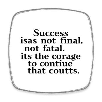 SUCCESS - Square fridge magnet - white - Front