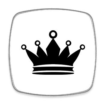 Krone Icon Symbol - Viereckiger Kühlschrankmagnet - Weiß - Vorne