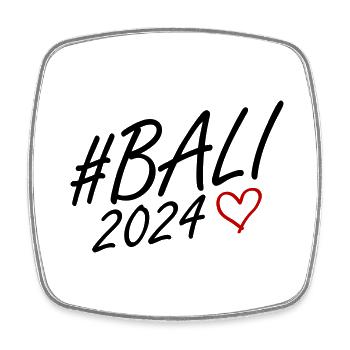 Bali 2024 Herz Reise - Viereckiger Kühlschrankmagnet - Weiß - Vorne
