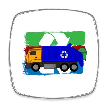 Müllwagen Liebe Müllabfuhr Kind Junge I Geschenk - Viereckiger Kühlschrankmagnet - Weiß - Vorne