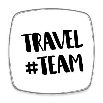 Travel Team - Viereckiger Kühlschrankmagnet - Weiß - Vorne