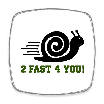 Escargot 2 Rapide - Magnet carré - blanc - Devant