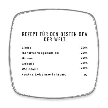 Rezept für den besten Opa der Welt - Viereckiger Kühlschrankmagnet - Weiß - Vorne