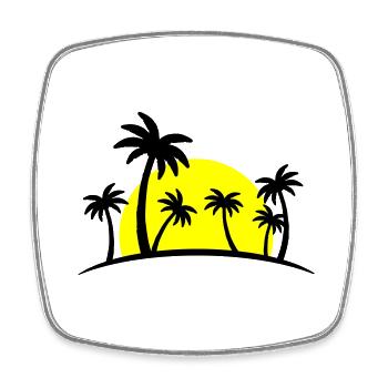 beach palms 2 - Viereckiger Kühlschrankmagnet - Weiß - Vorne