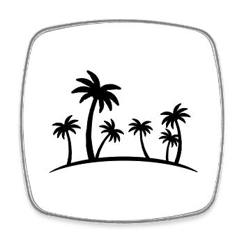 beach palm - Square fridge magnet - white - Front