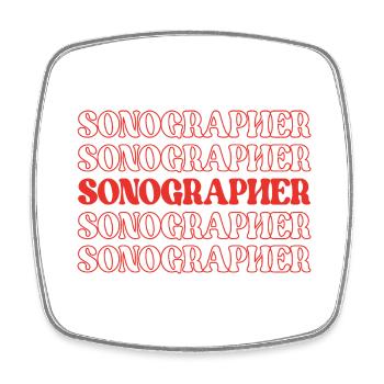 Sonographer Medical Imaging Specialist Ultrasound - Square fridge magnet - white - Front