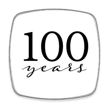 100 ans - Magnet carré - blanc - Devant