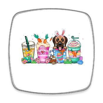 Chien café Pâques grand-dane 4500x5400dogue allemand Do - Magnet carré - blanc - Devant