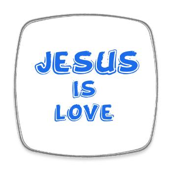 Jesus is love - Viereckiger Kühlschrankmagnet - Weiß - Vorne