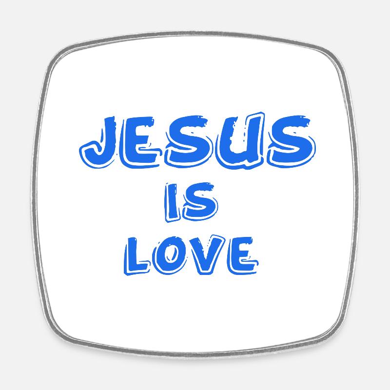 Jesus is love - Square fridge magnet - white