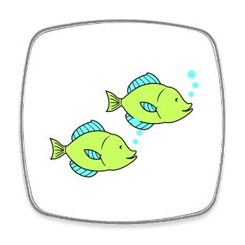 fische comic 2 - Viereckiger Kühlschrankmagnet - Weiß - Vorne