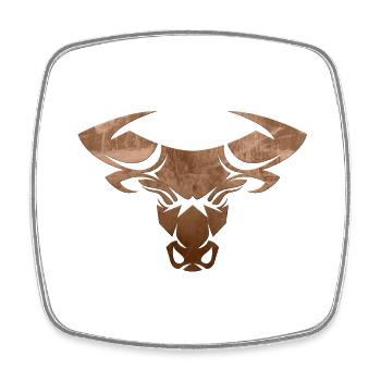 Stier Stierkopf Kopf Logo Steak Beast Gym Horn - Viereckiger Kühlschrankmagnet - Weiß - Vorne