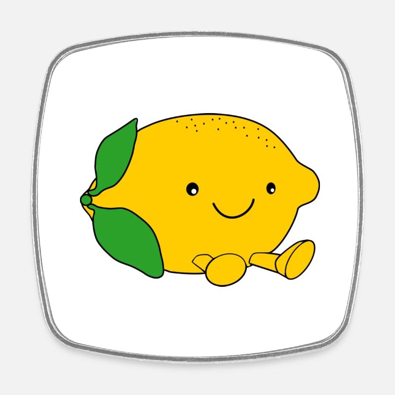 Citron de dessin animé sucré - Magnet carré - blanc
