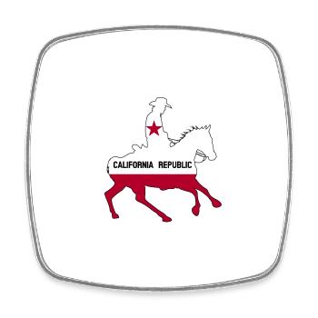 Cowboy drapeau de l’État de Californie - Magnet carré - blanc - Devant
