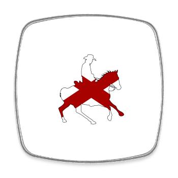 Cowboy drapeau de l’État de l’Alabama - Magnet carré - blanc - Devant