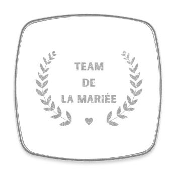 Silver Bride Team - Bride Gift - Square fridge magnet - white - Front