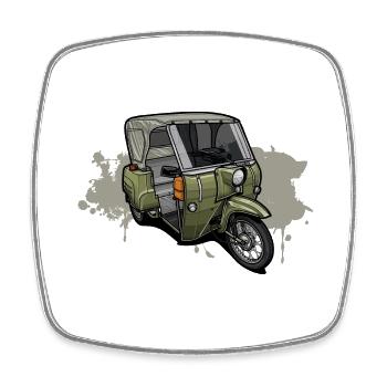 Duo DDR tricycle - illustration - Square fridge magnet - white - Front