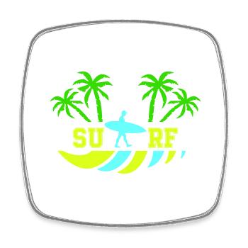 surf - Viereckiger Kühlschrankmagnet - Weiß - Vorne