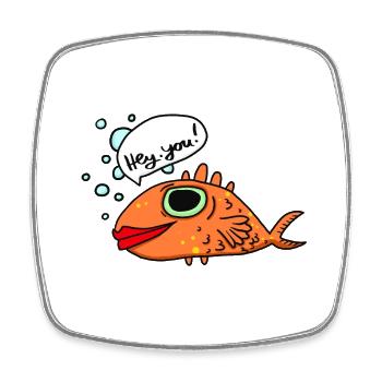 Hey you - Viereckiger Kühlschrankmagnet - Weiß - Vorne