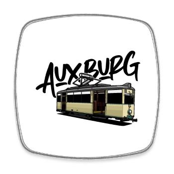 Augsburg / Tram / Straßenbahn // Illustration - Viereckiger Kühlschrankmagnet - Weiß - Vorne