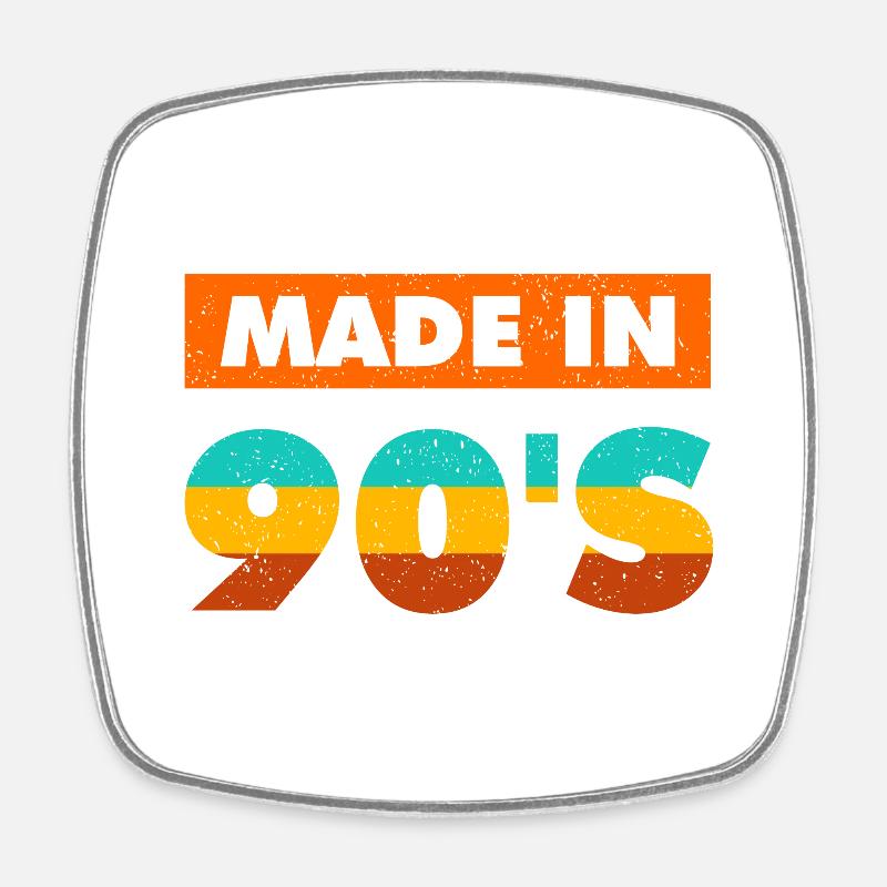 made in 90s - Square fridge magnet - white