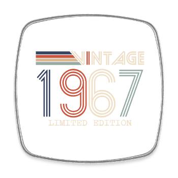 Jahrgang 1967 Jubiläumsgeschenk - Jahrgang 1967 - Viereckiger Kühlschrankmagnet - Weiß - Vorne