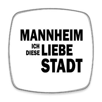Mannheim Monnem Mannheimat - Viereckiger Kühlschrankmagnet - Weiß - Vorne