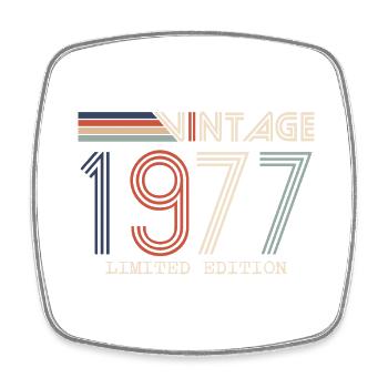Jahrgang 1977 Jubiläumsgeschenk - Jahrgang 1977 - Viereckiger Kühlschrankmagnet - Weiß - Vorne