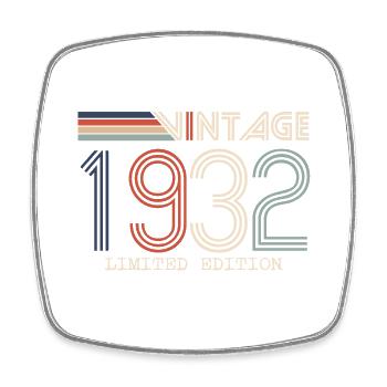 Jahrgang 1932 Jubiläumsgeschenk - Jahrgang 1932 - Viereckiger Kühlschrankmagnet - Weiß - Vorne