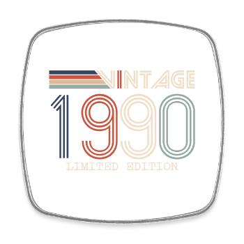 Vintage 1990 Cadeau Anniversaire - Millésime 1990 - Magnet carré - blanc - Devant