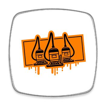 Staubsauger Icon - Viereckiger Kühlschrankmagnet - Weiß - Vorne