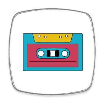 Kassette - Viereckiger Kühlschrankmagnet - Weiß - Vorne