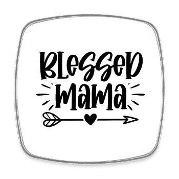 Bless Mama - Square fridge magnet - white - Front