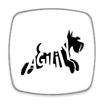 Agility Schnauzer SVG Vector Color Selectable - Square fridge magnet - white - Front