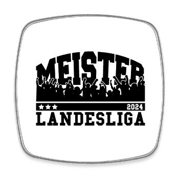 Meister Landesliga 2024 Aufstieg Fußball Handball - Viereckiger Kühlschrankmagnet - Weiß - Vorne