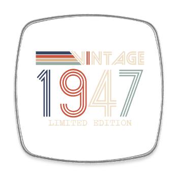 Vintage 1947 Anniversary Gift - Vintage 1947 - Square fridge magnet - white - Front