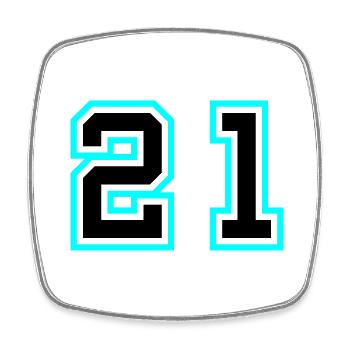 21 Number symbol - Square fridge magnet - white - Front