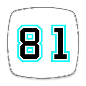 81 Number Symbol - Square fridge magnet - white - Front
