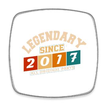 Legendary since 2017 vintage retro anniversary - Square fridge magnet - white - Front