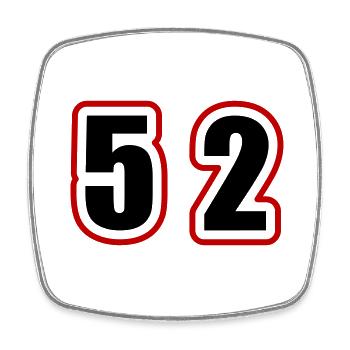53 Number College - Square fridge magnet - white - Front