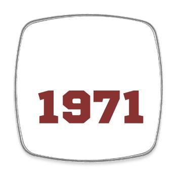 Original 1971 - Square fridge magnet - white - Front